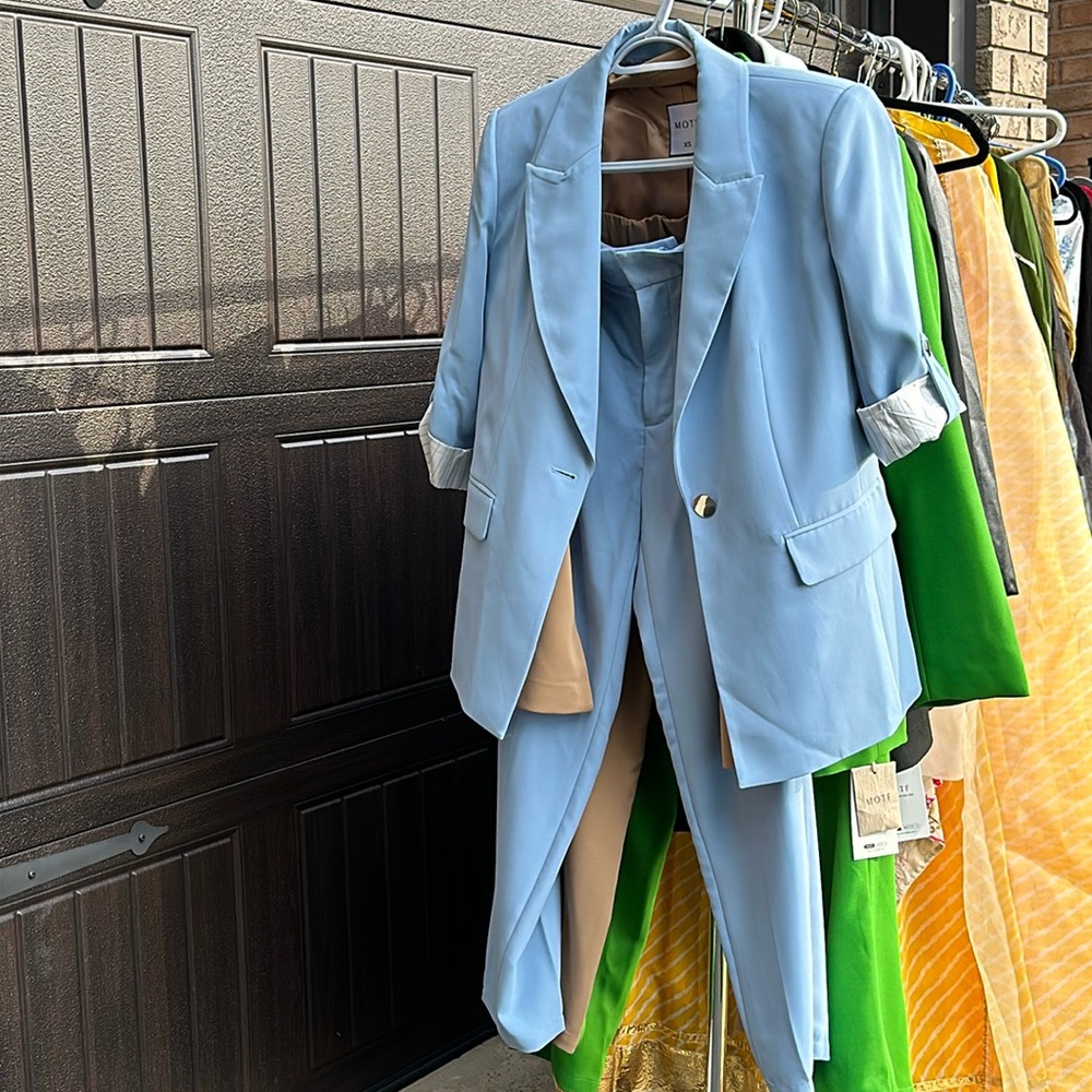 Brand new blue business suit